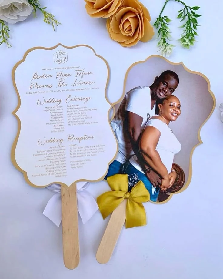 custom wedding handfan print Design 6